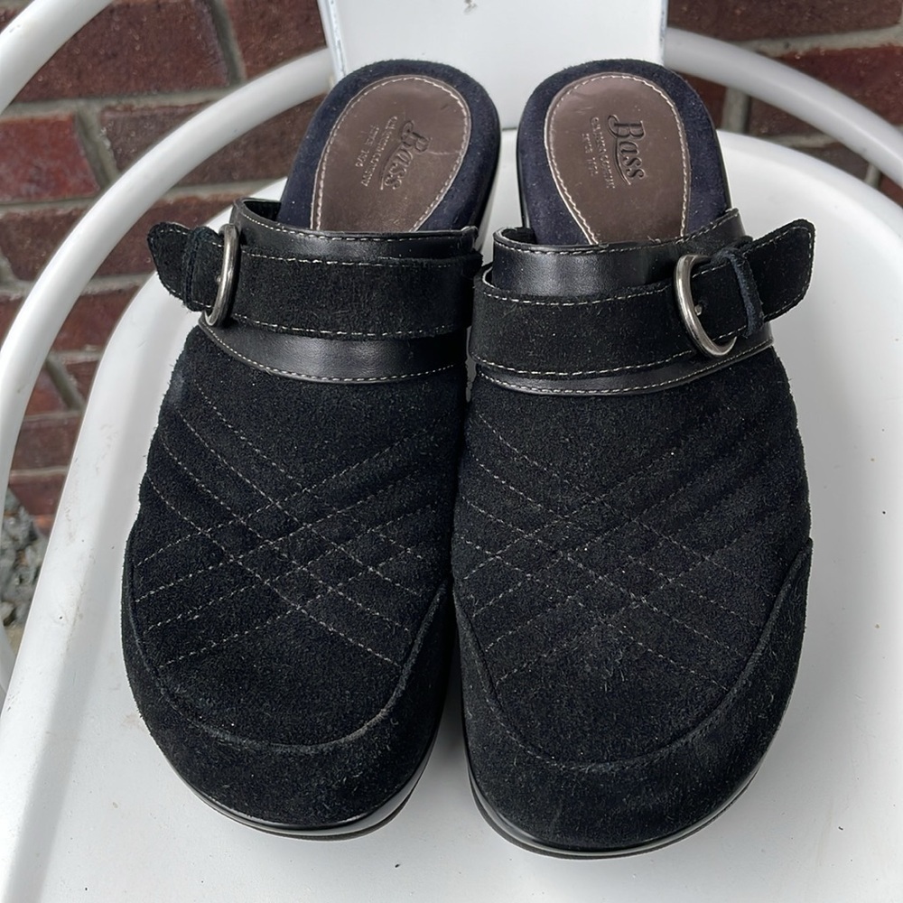 G.H. Bass & Co. | Tebow|Leather | Black |  Buckled | Slip-On Clogs/Mules |Size 9 - Picture 2 of 16